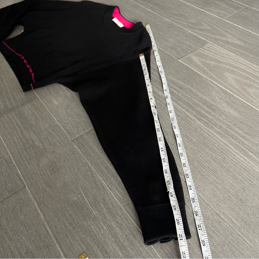 Rag & Bone / JEAN Sharon Knit Top Black Pink Cropped Crewneck Sweater Size XS - Picture 16 of 16